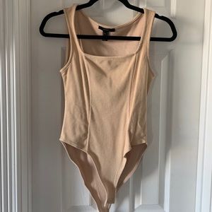 Ribbed, nude bodysuit